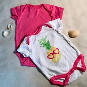 CHICK PEA 2-Piece Pineapple Onesies NWOT
